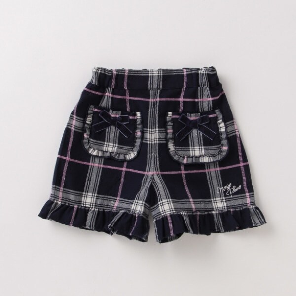 フリルつきチェックショートパンツ
