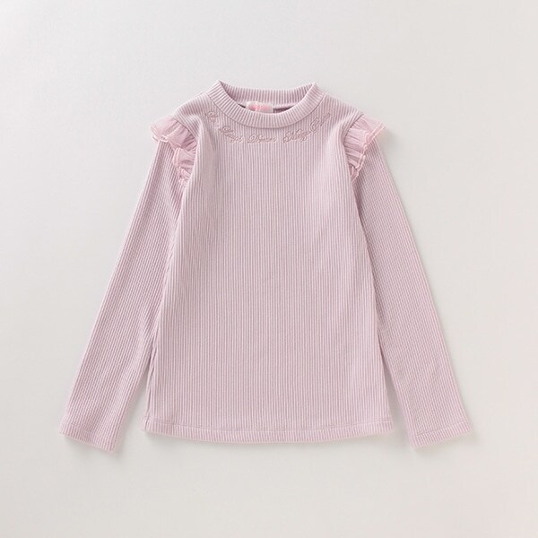 肩フリルリブTシャツ(90 ライト ピンク): キッズ - ナルミヤ