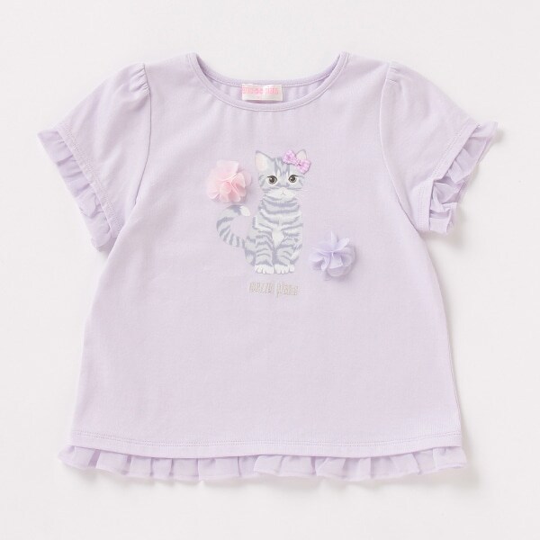 HIMAWARIちゃんねる】モカちゃん 半袖Tシャツ(110 ラベンダー): キッズ 