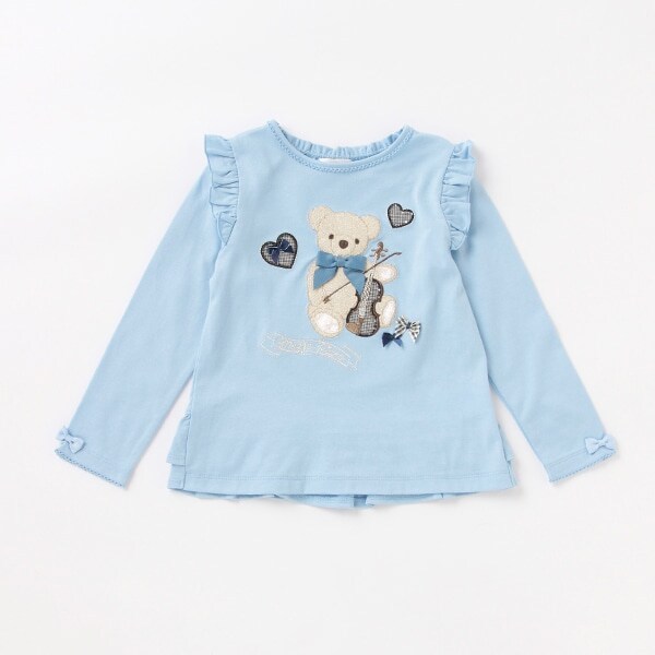 クマアップリケ長袖Tシャツ