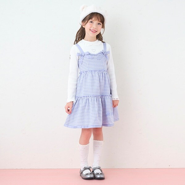 Narumiya Online ナルミヤ オンラインの公式通販サイト千鳥ティアードワンピース 長袖tシャツセット 110cm サックス キッズ