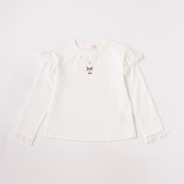 チェリーネックレス長袖Tシャツ