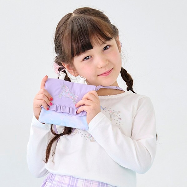 メゾピアノ(mezzo piano)シャボン玉ユニコーン柄 移動ポケット 