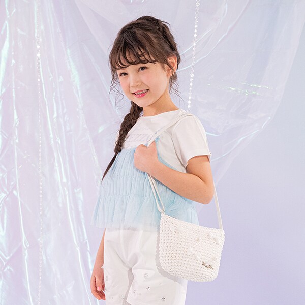 【新品タグ付き】メゾピアノ　レインボーチュールTシャツ　チュニック　130cm 新品タグ付き】メゾピアノ レインボーチュールTシャツ
