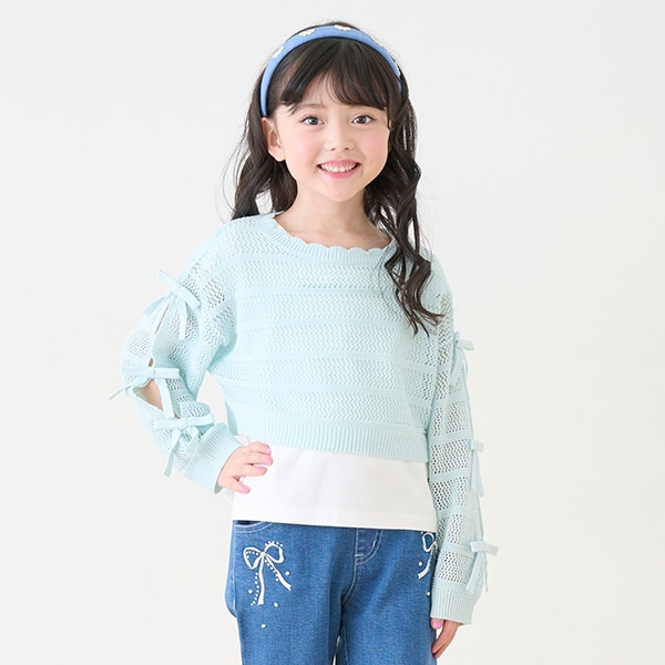 透かしニット＆Tシャツセット