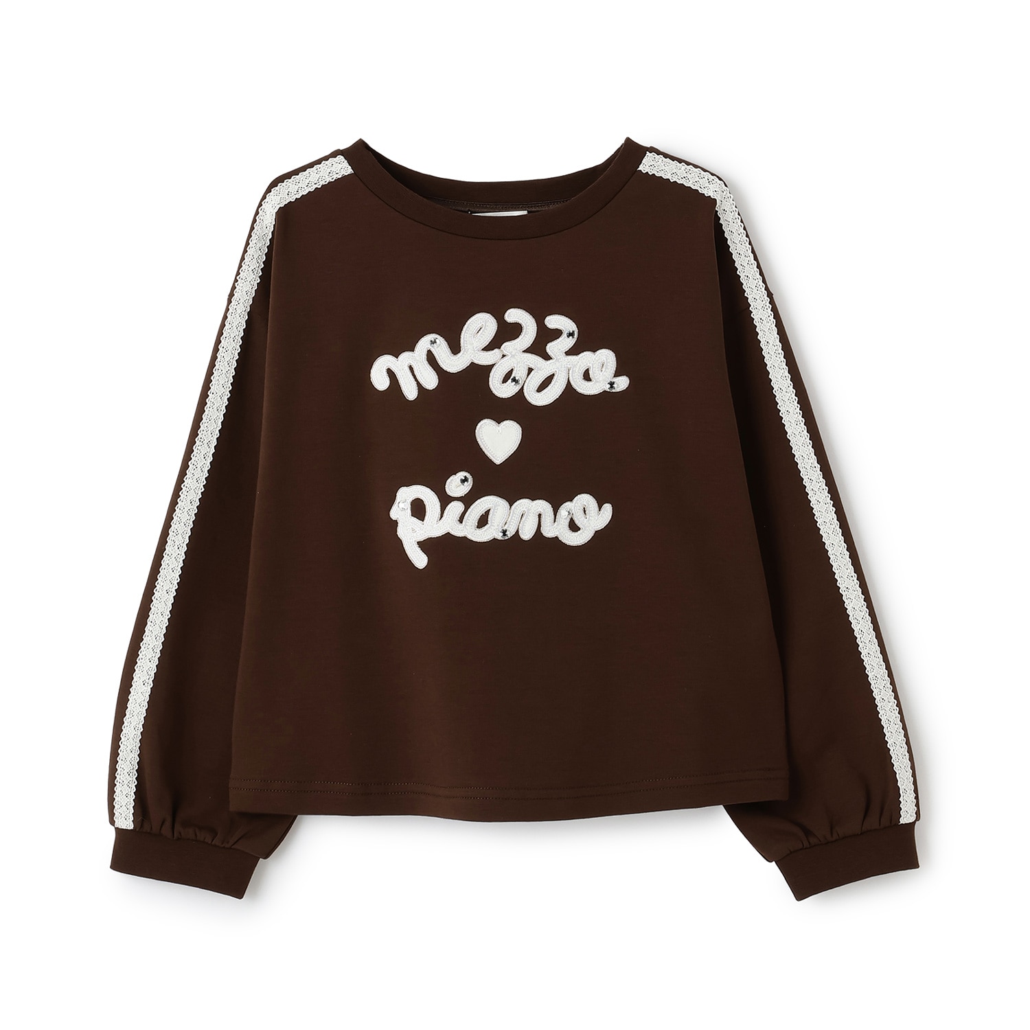 袖ラインレースロゴ　長袖Tシャツ