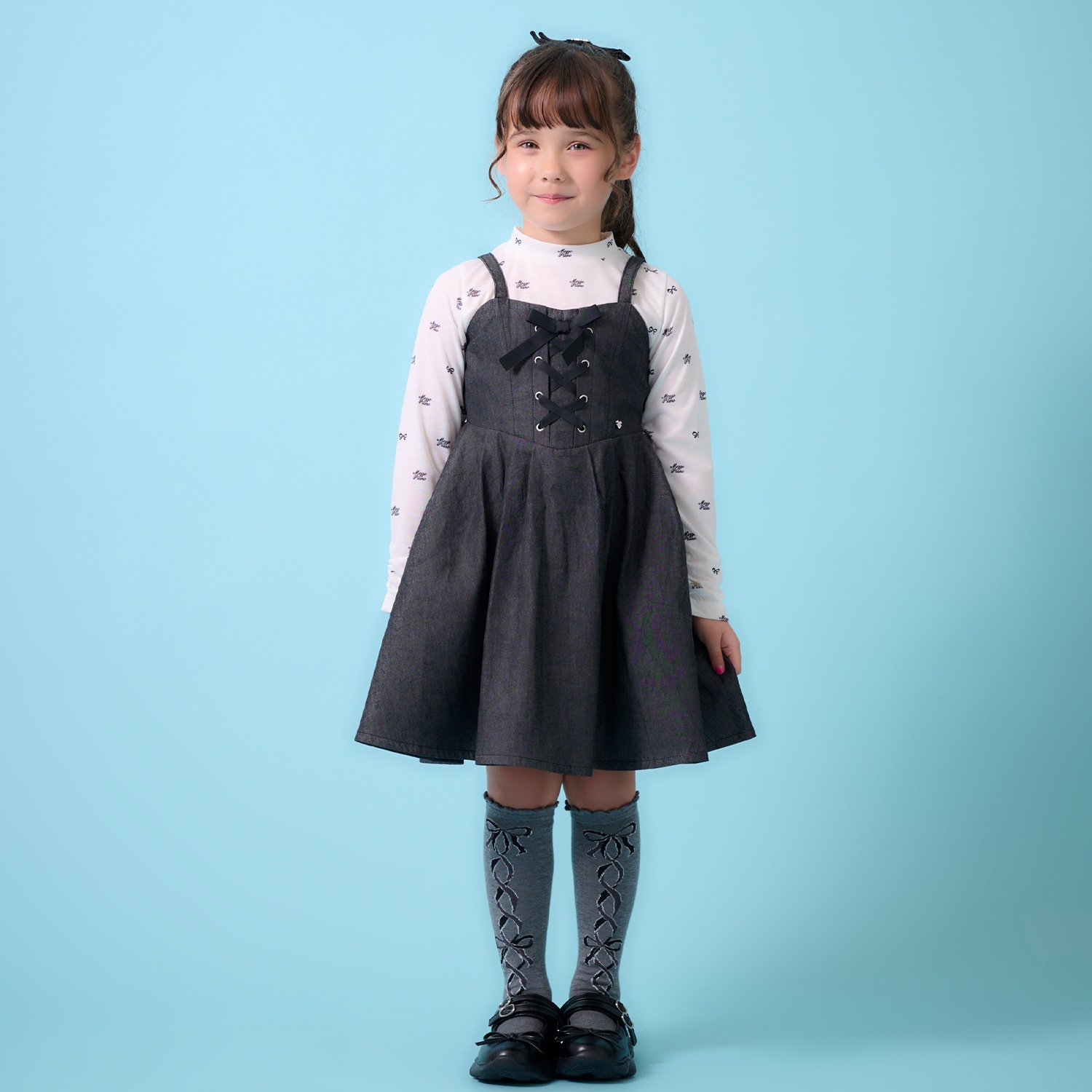 ポンポネットジュニア L/160サイズ デニム風 前開き シャツワンピース 長袖 楽天市場】【全品対象クーポン配布中☆先着100名 50％OFF☆先着