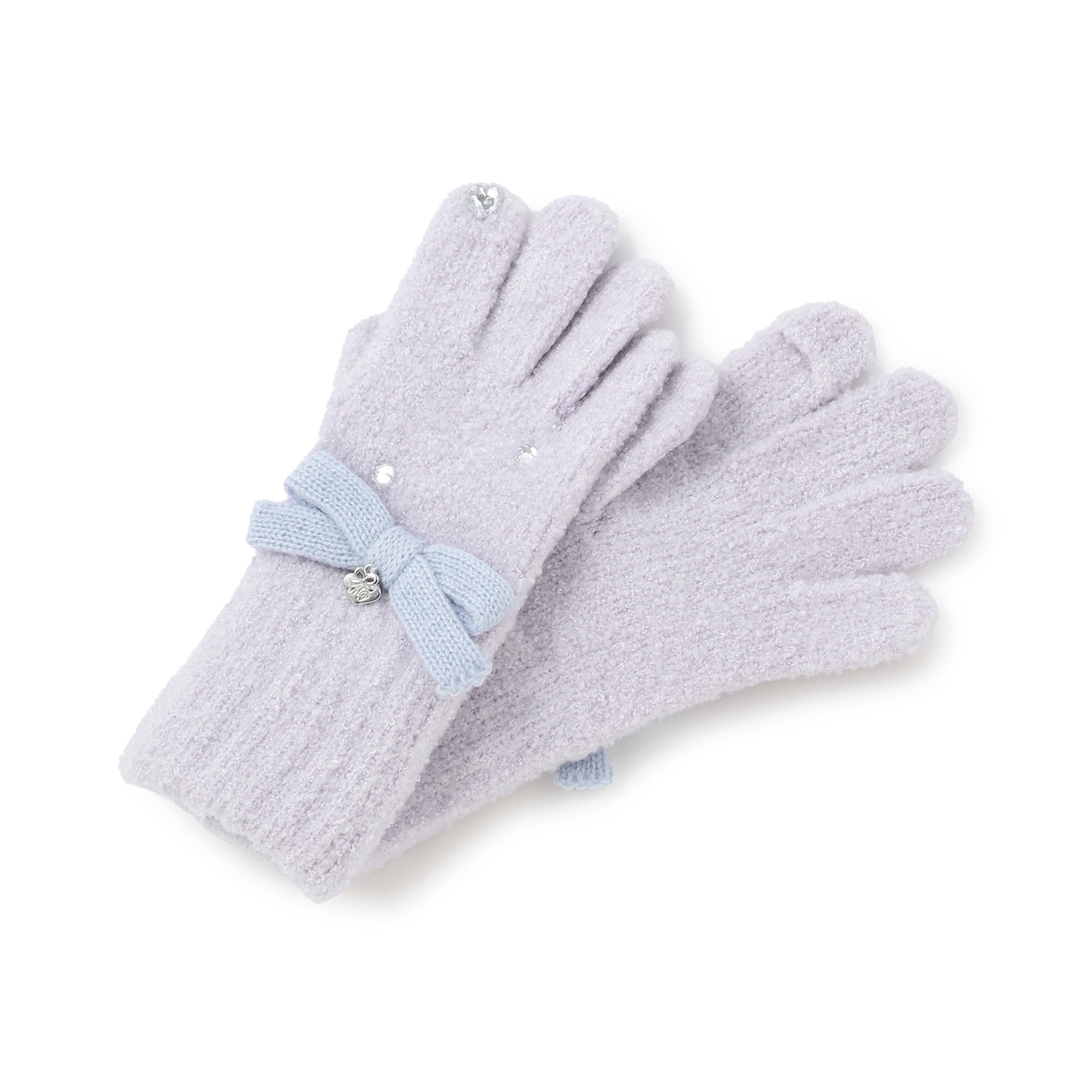 リボン　マシュマロニット　手袋