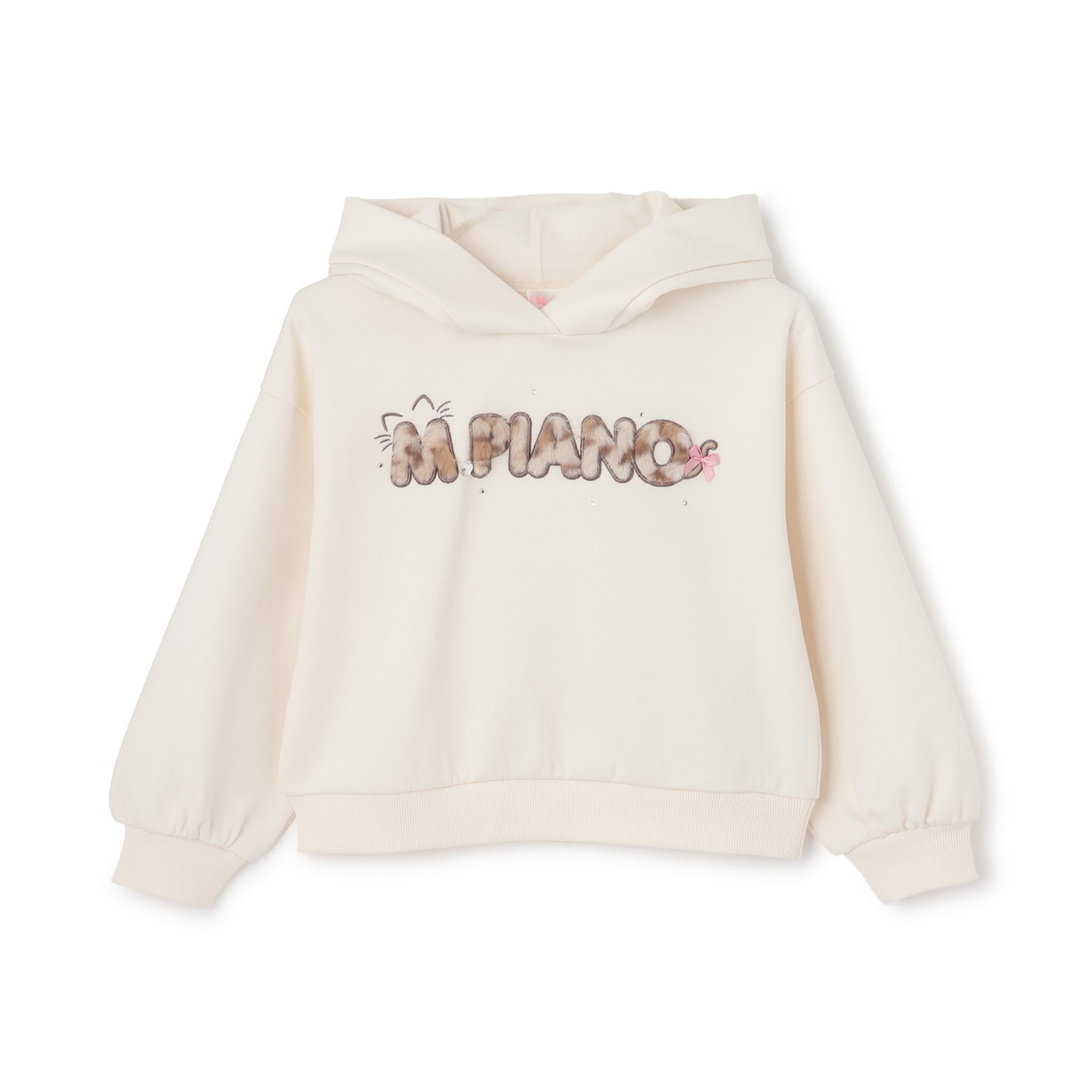 ネコ耳フェイクファーロゴ プルパーカ