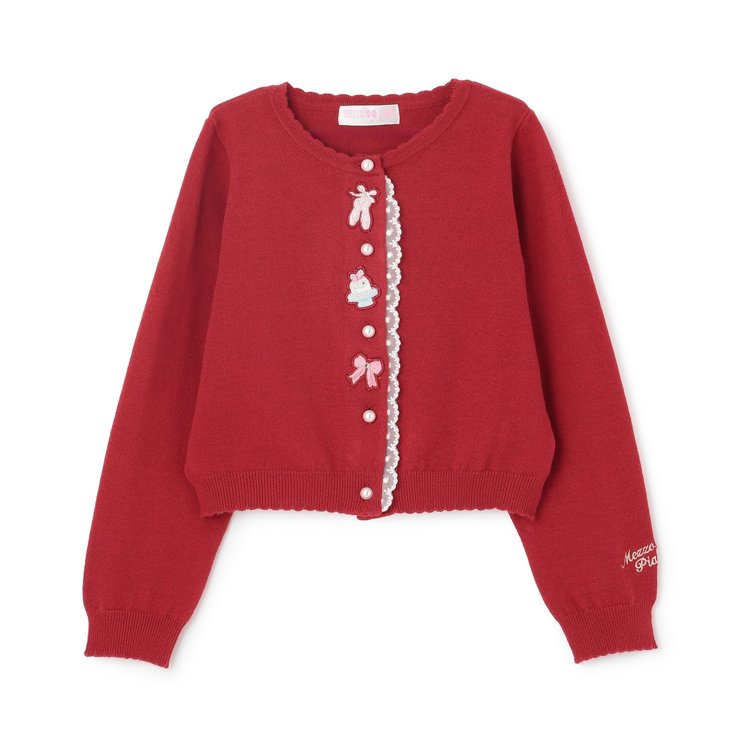 バレエモチーフワッペン ニットカーディガン