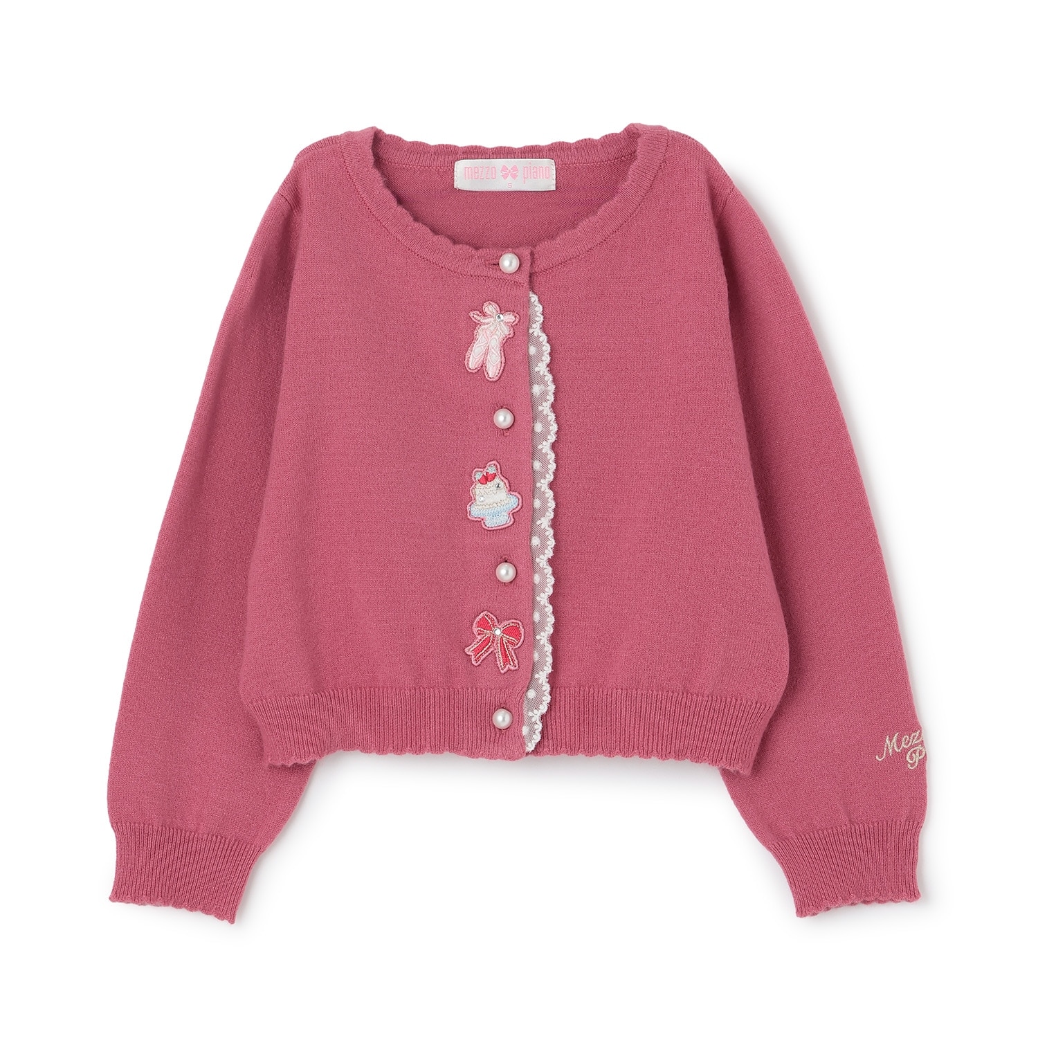 バレエモチーフワッペン ニットカーディガン