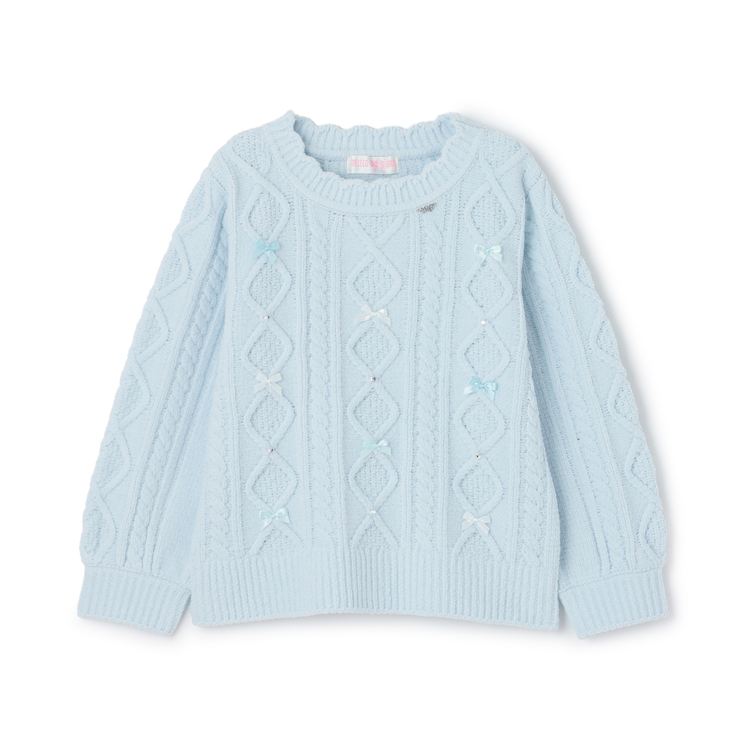 ケーブルリボン モールニット プルオーバー