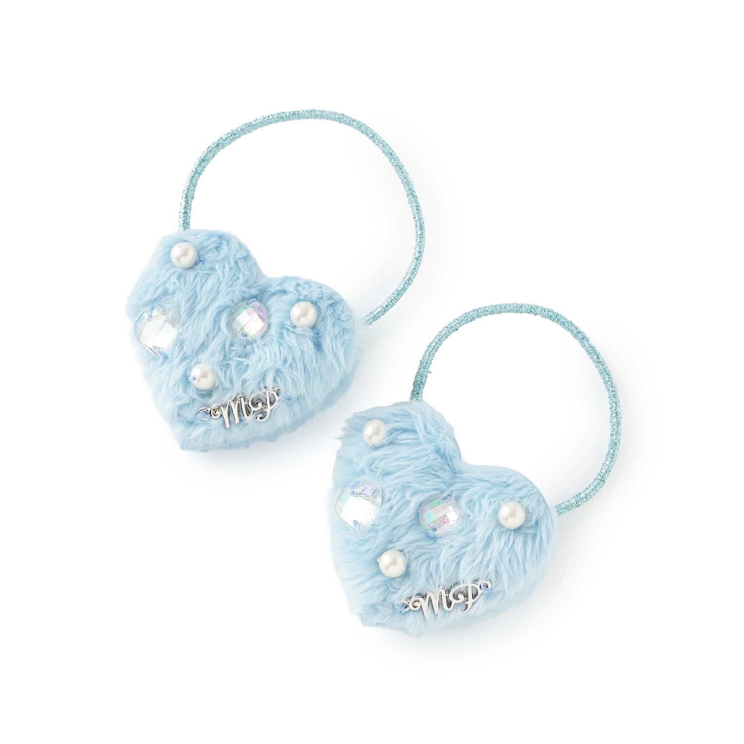 ぷっくりハートパール　ヘアポニー2個セット