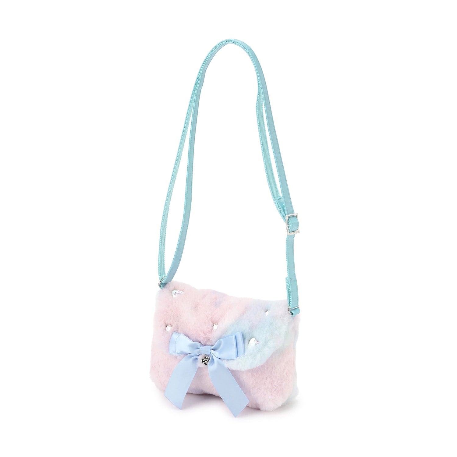 リボン　フェイクファーポシェット