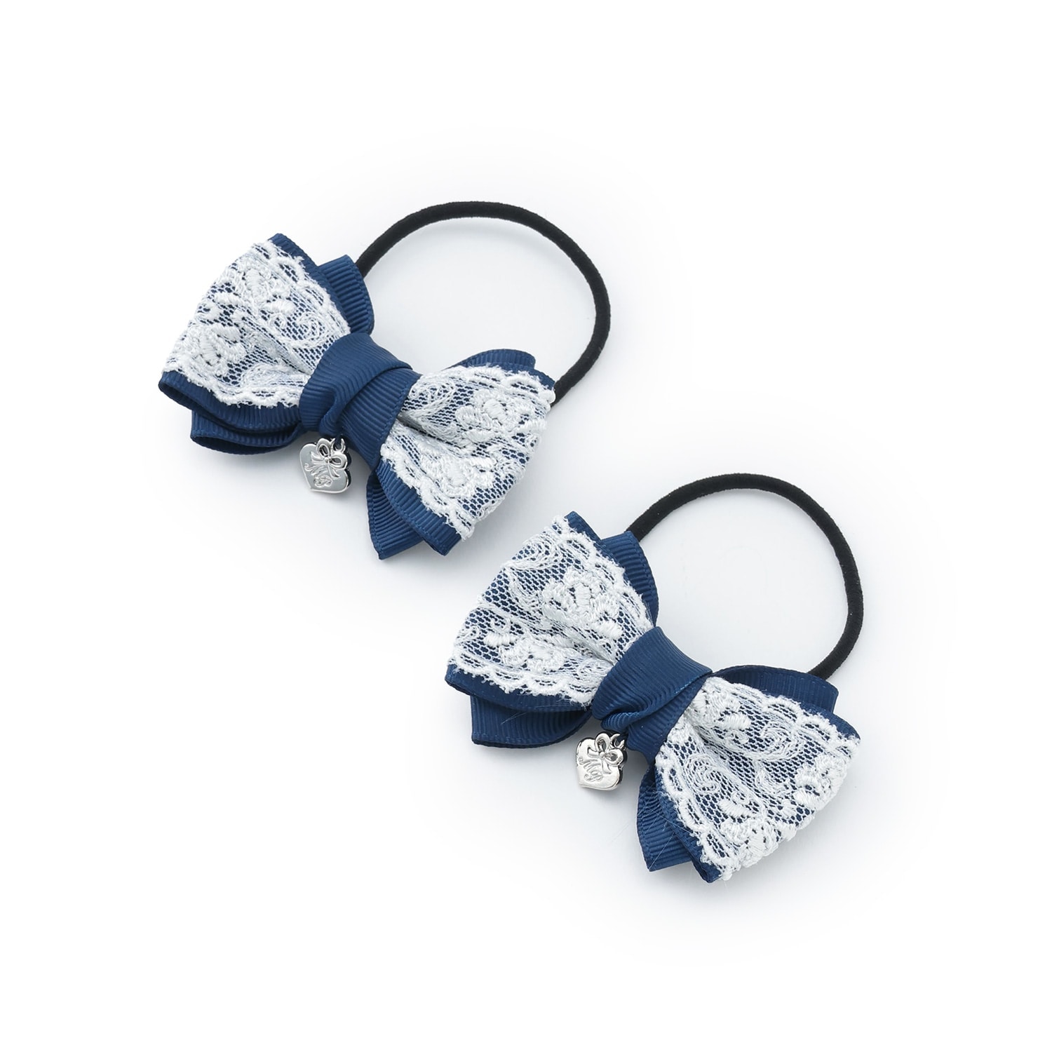 リボンレース　ヘアポニー2個セット