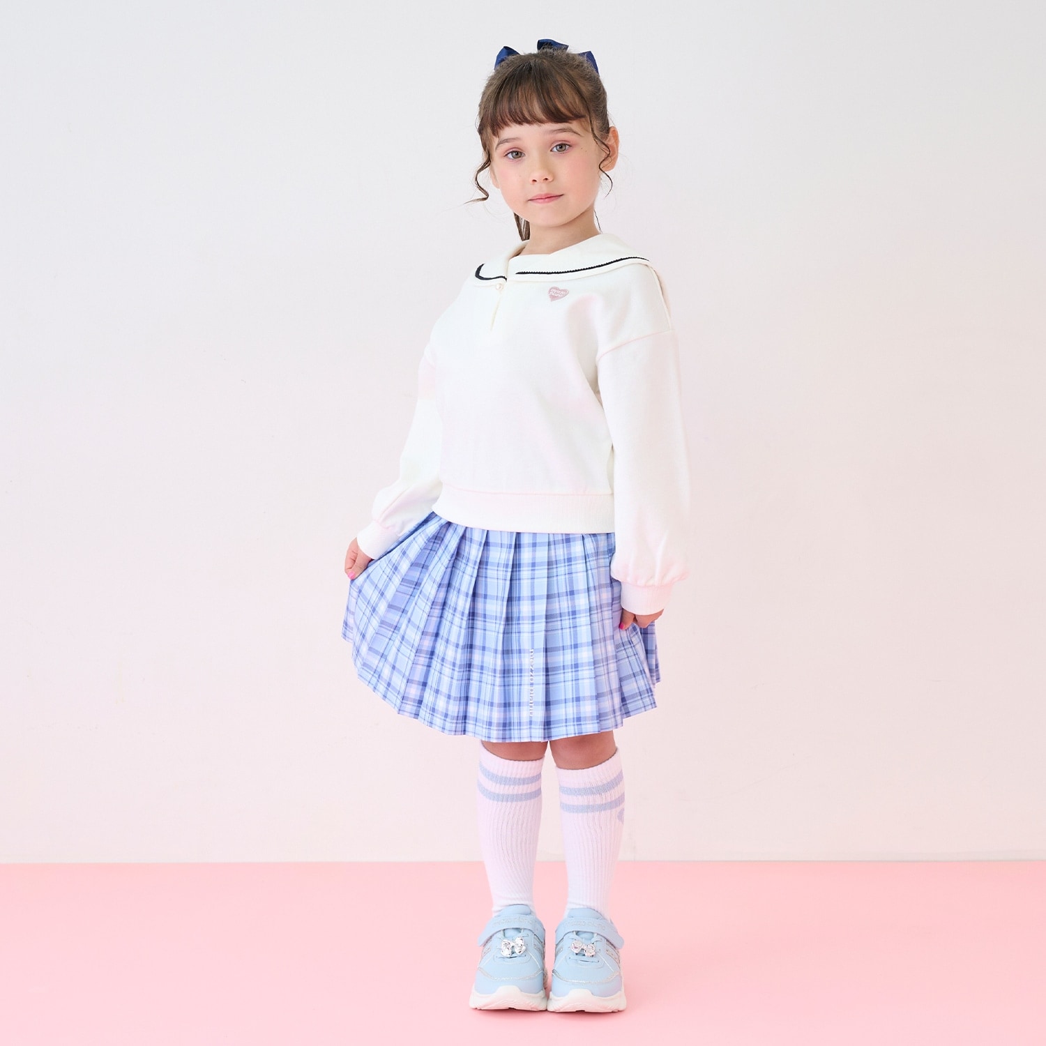 チェック　プリーツスカパン