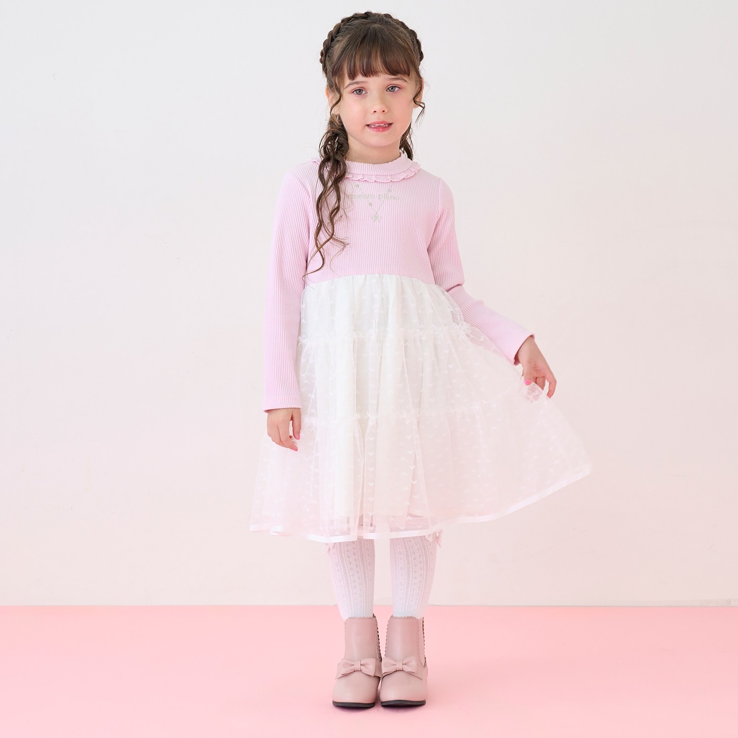 チュール ドッキングワンピース