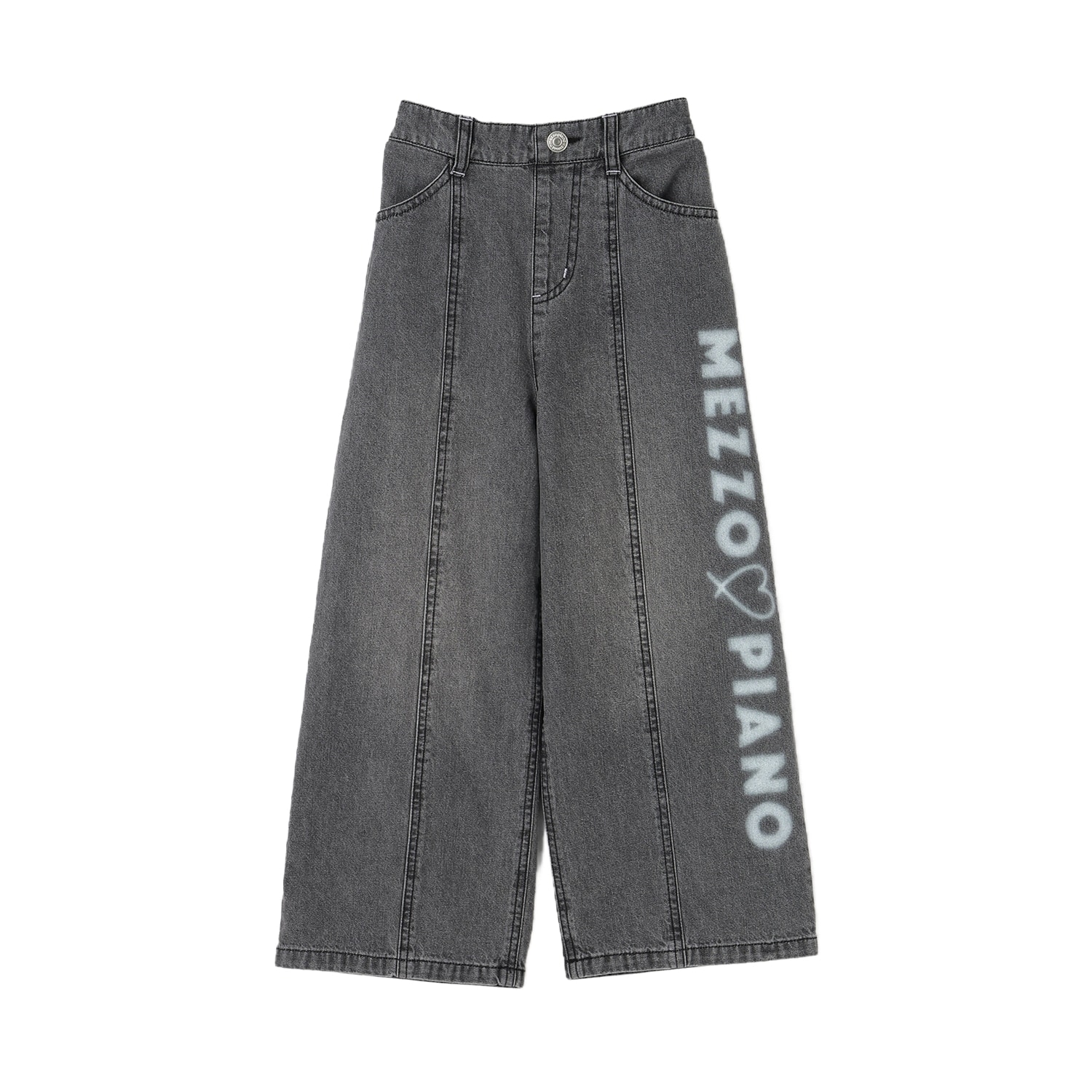 ロゴペイント　ワイドデニムパンツ