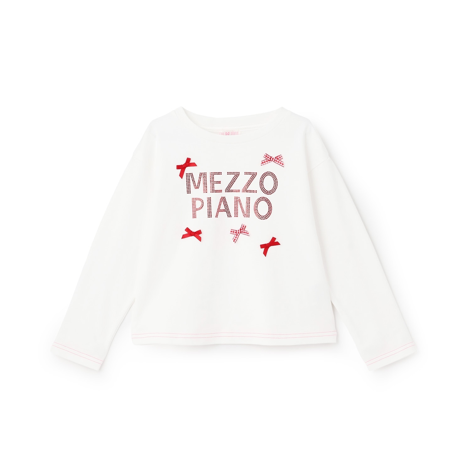 ラインストーンロゴ　長袖Tシャツ