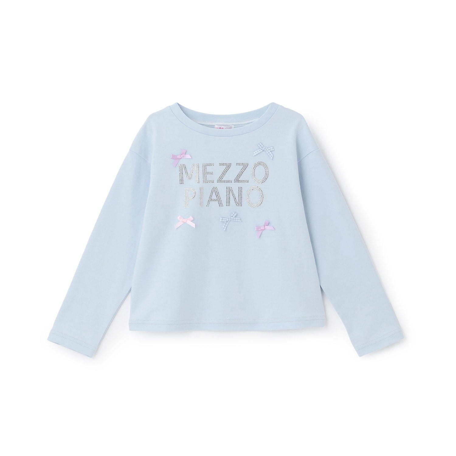 ラインストーンロゴ　長袖Tシャツ