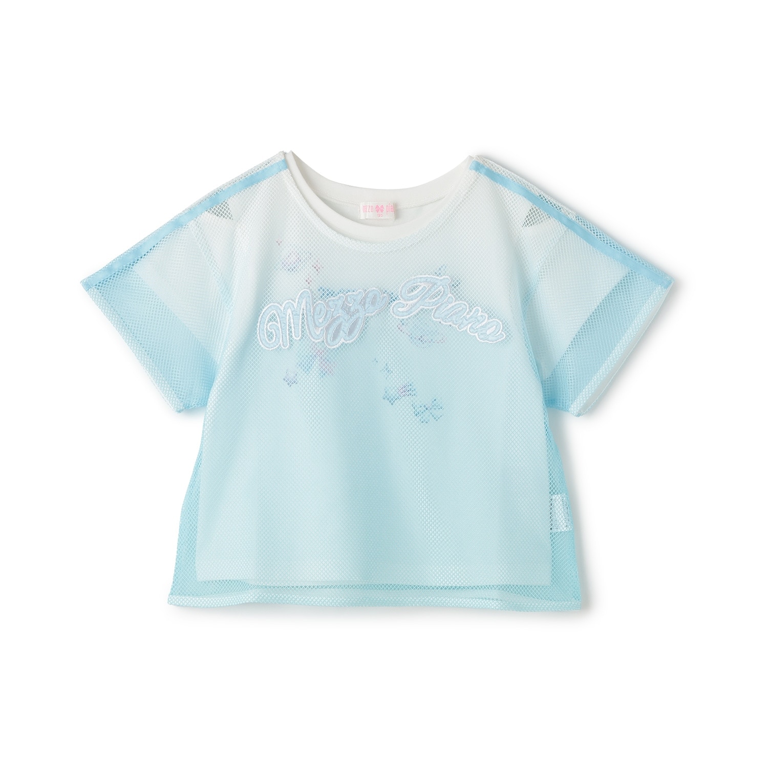 グラデーションメッシュ　レイヤード半袖Tシャツ