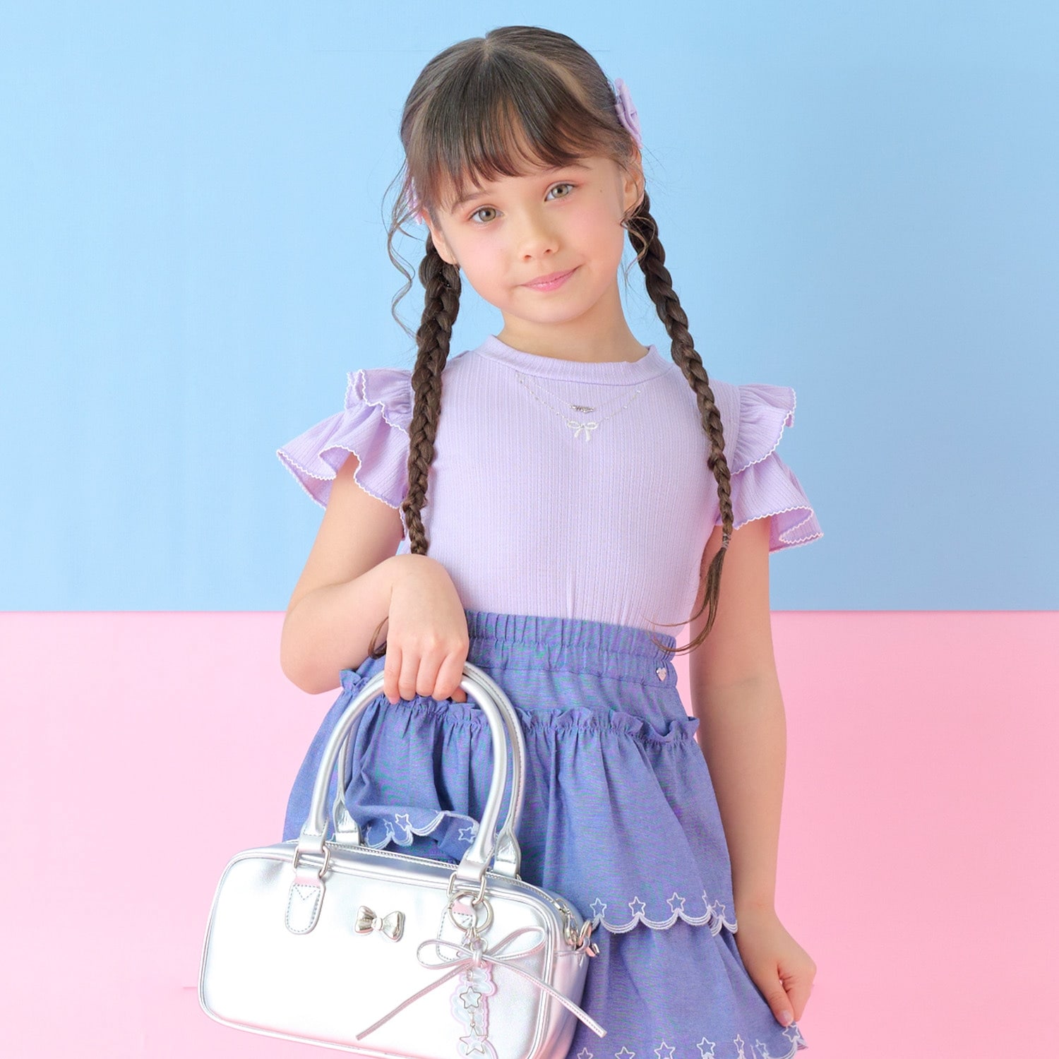 ネックレス刺しゅう　2wayテレコTシャツ