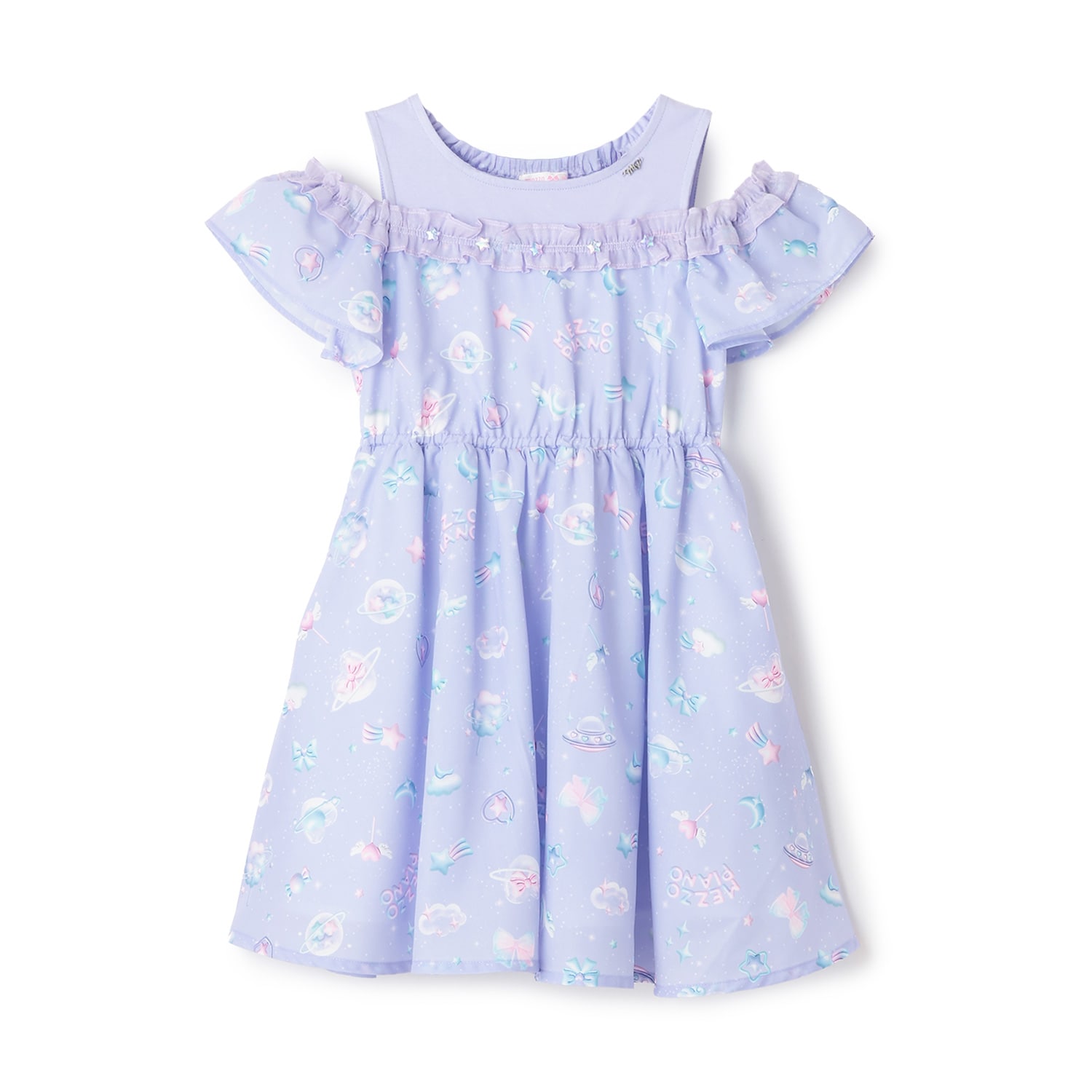 プラネット柄　ドッキングワンピース