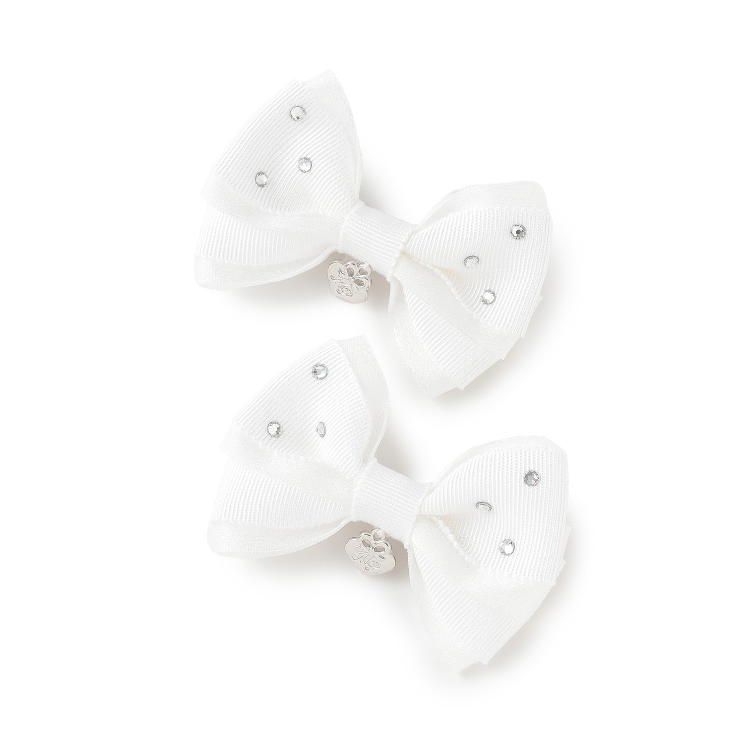 キラキラリボン　ヘアクリップ2個セット