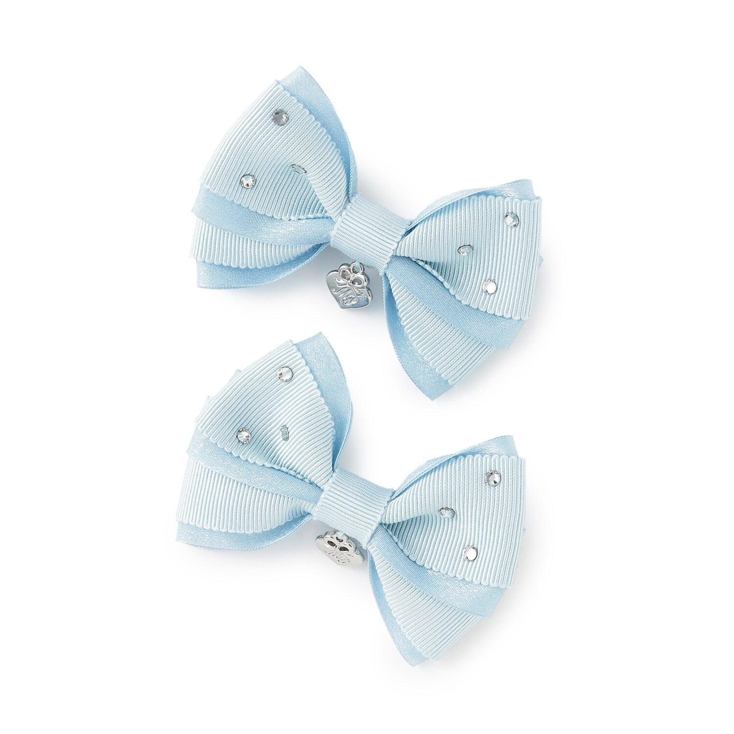 キラキラリボン　ヘアクリップ2個セット