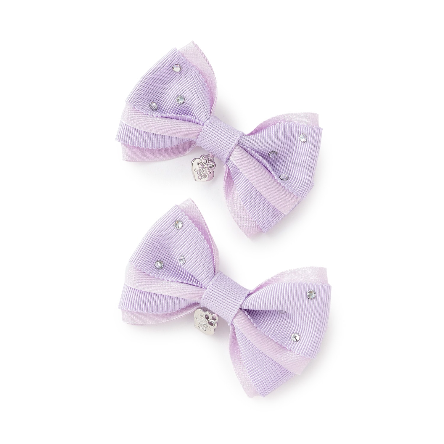 キラキラリボン　ヘアクリップ2個セット