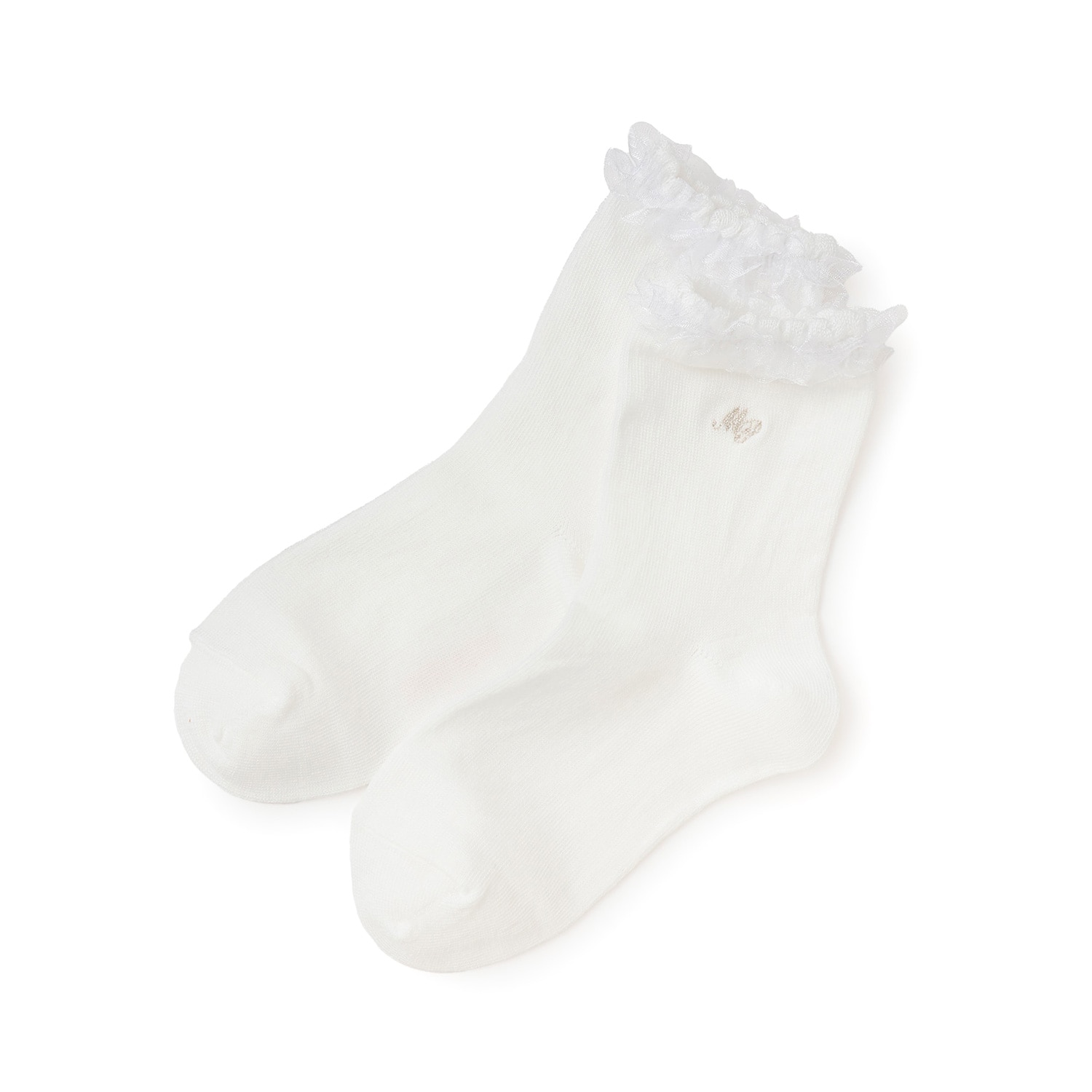 フリル　ロゴ刺繍ソックス