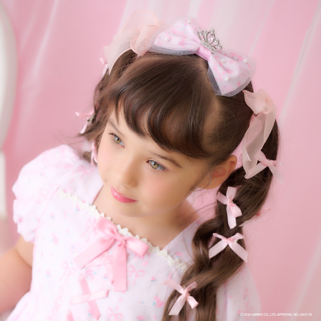 【マイメロディ/マイスウィートピアノ】ティアラ リボンヘアクリップ