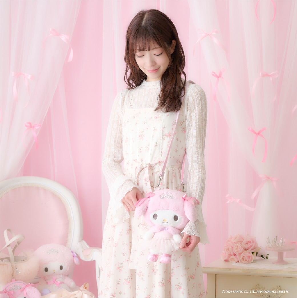 【マイメロディ/マイスウィートピアノ】ぬいぐるみショルダーバッグ