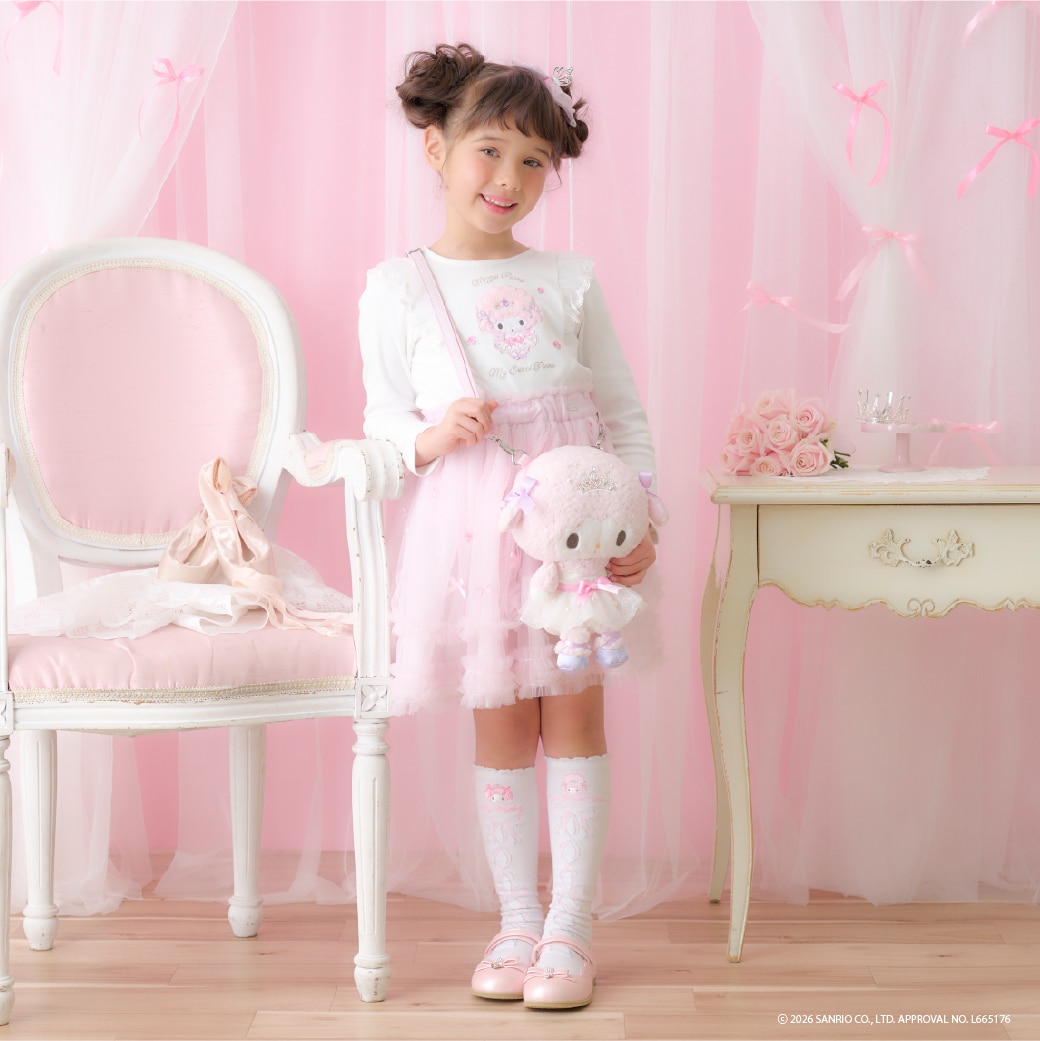 【マイメロディ/マイスウィートピアノ】ぬいぐるみショルダーバッグ