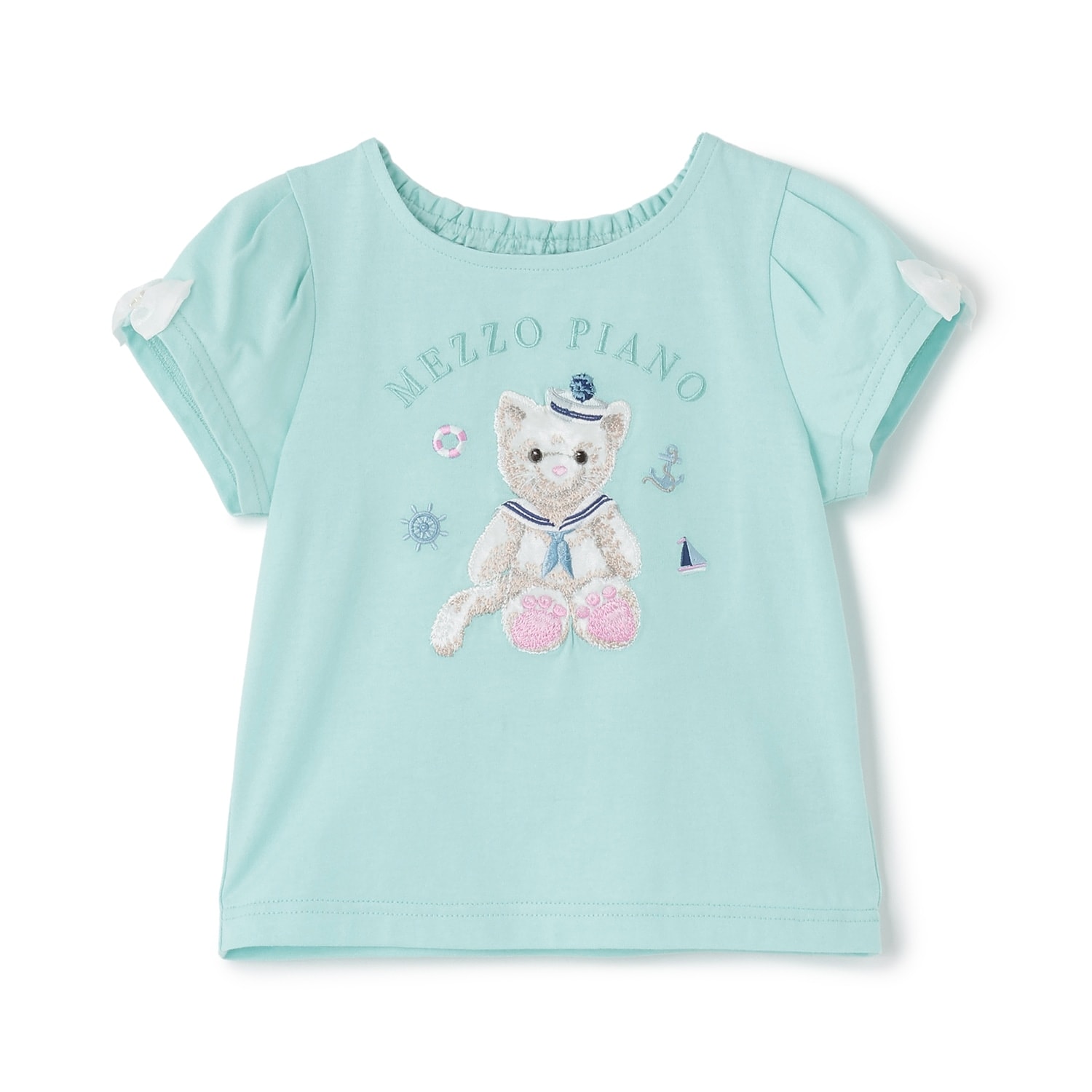 ウサギ・ネコ　マリン半袖Tシャツ