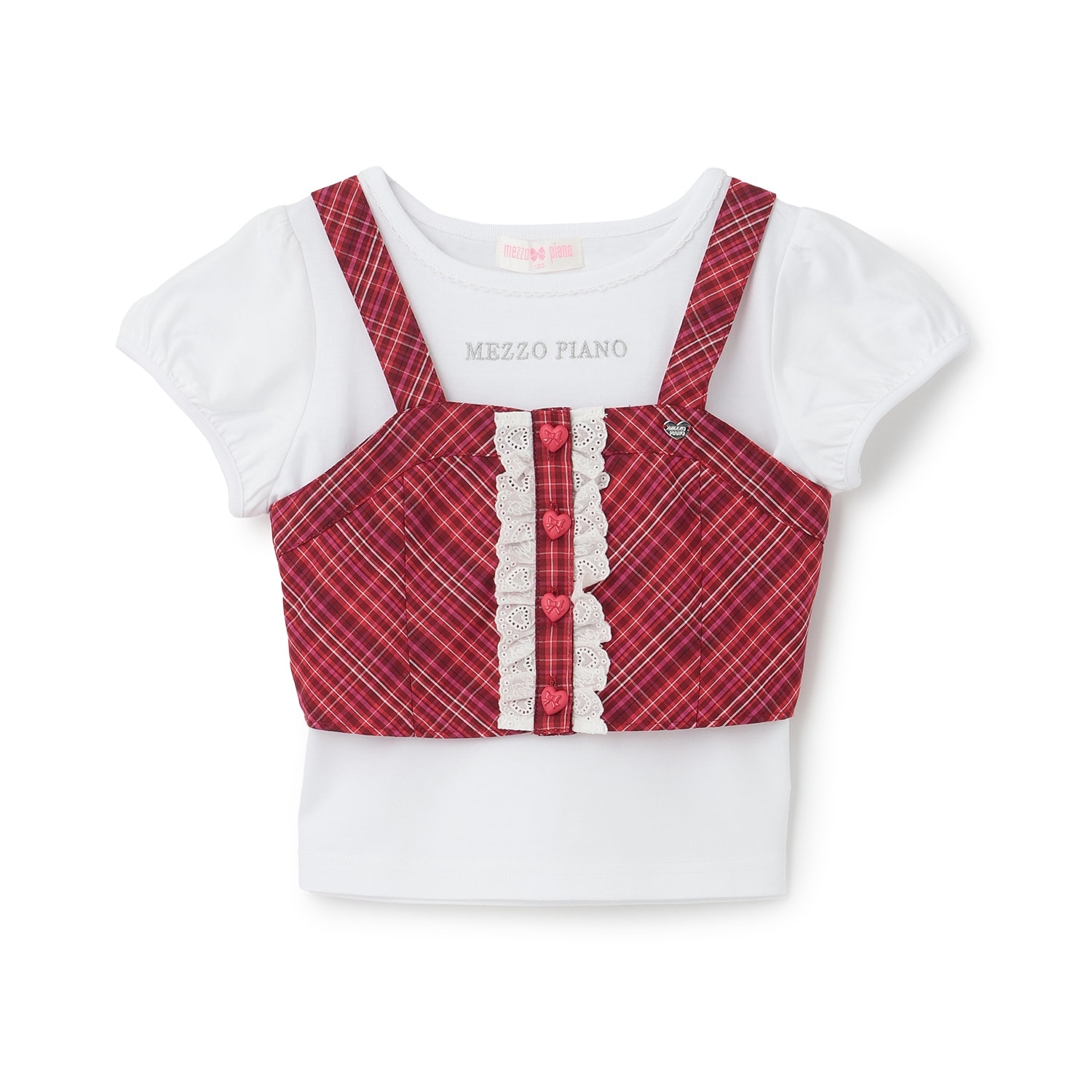 チェックビスチェ　＆半袖Tシャツセット