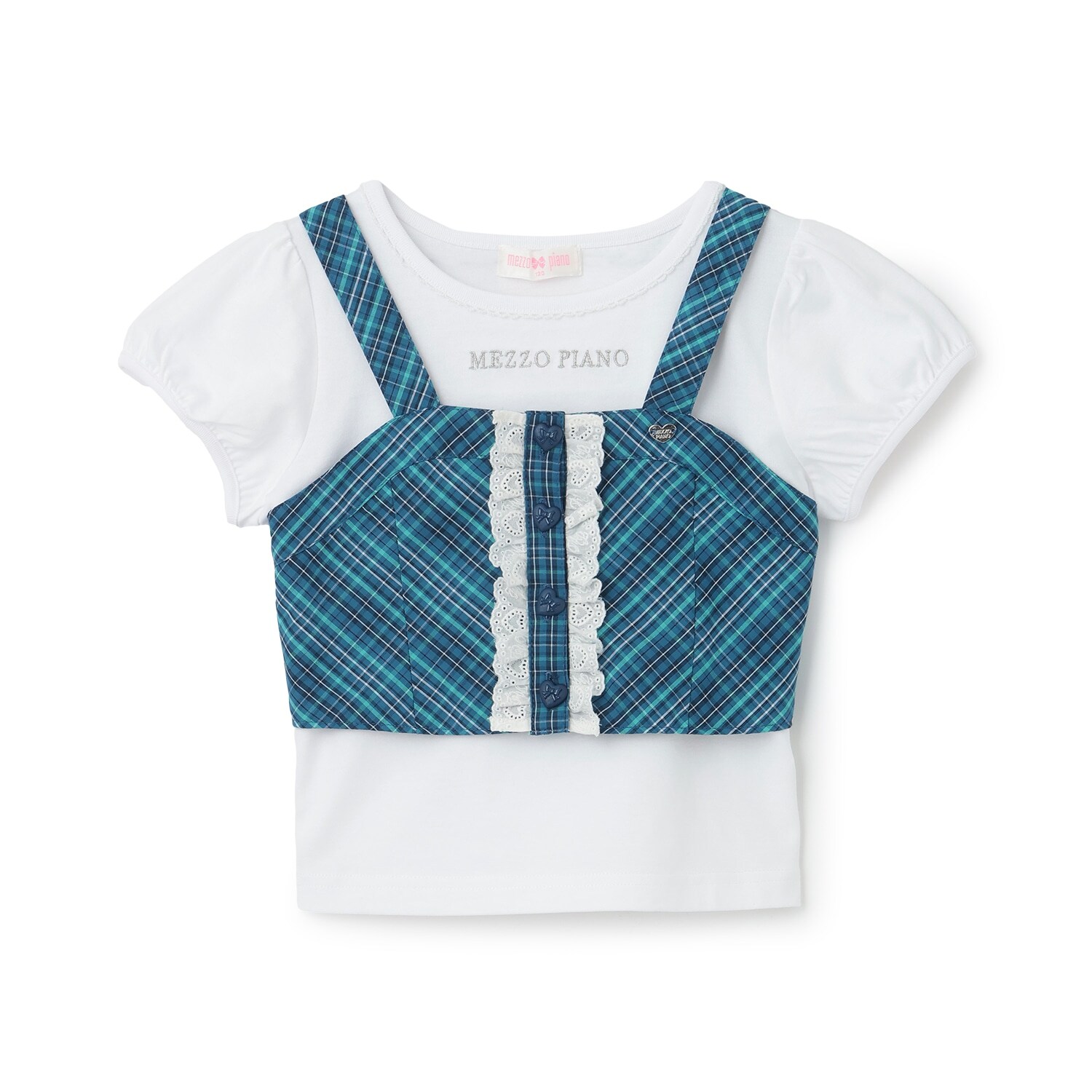 チェックビスチェ　＆半袖Tシャツセット