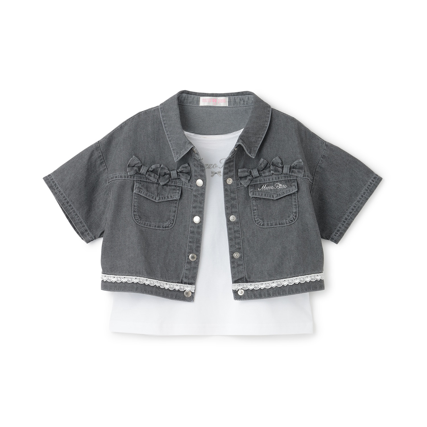 接触冷感デニムシャツ　＆Tシャツセット