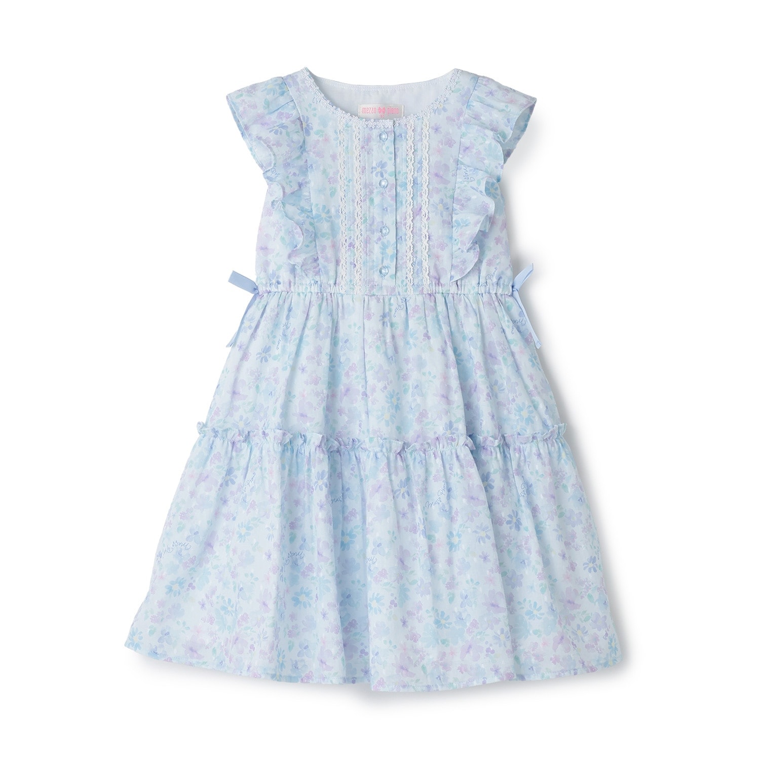 水彩花柄ワンピース