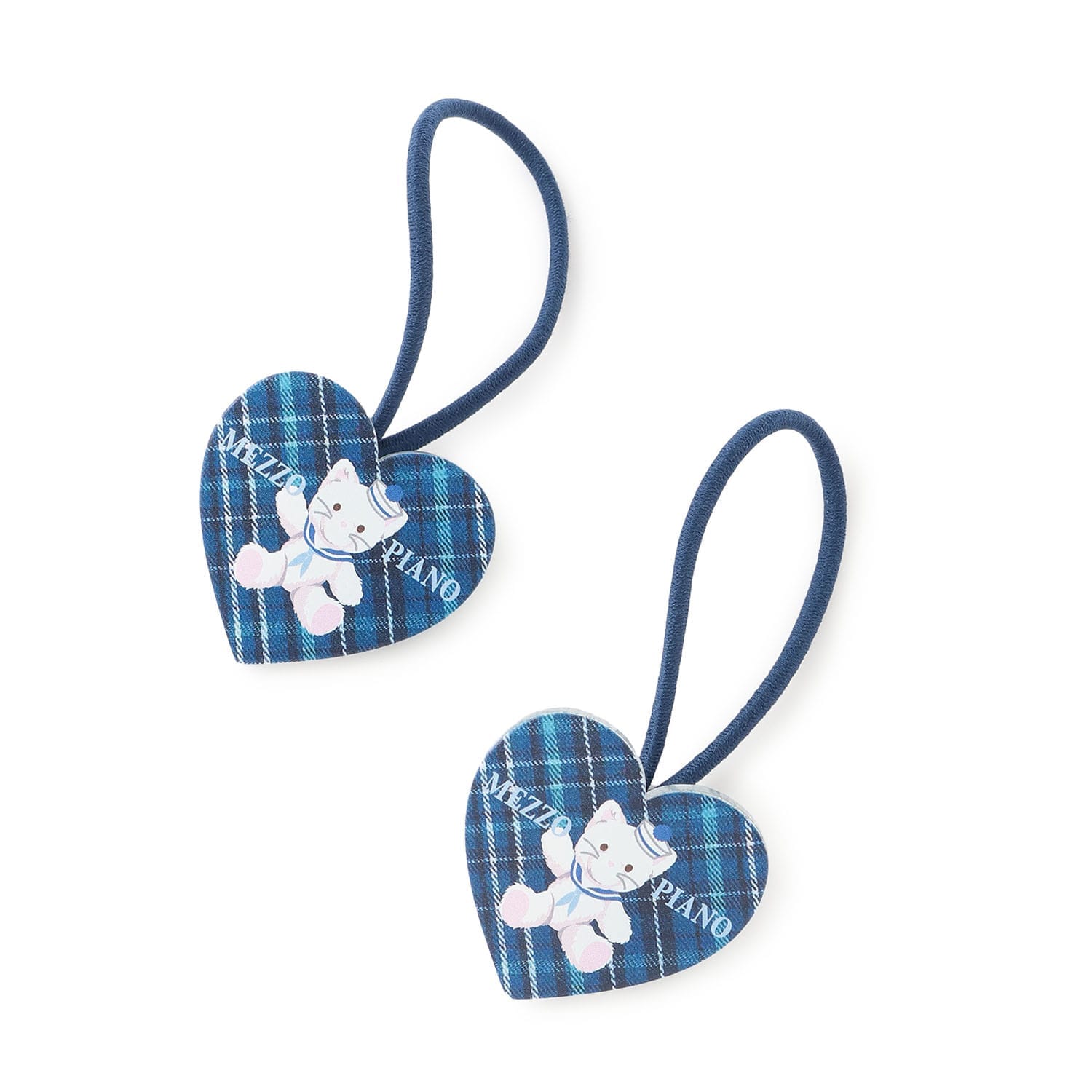 動物ハートチェック　ヘアポニー2個セット