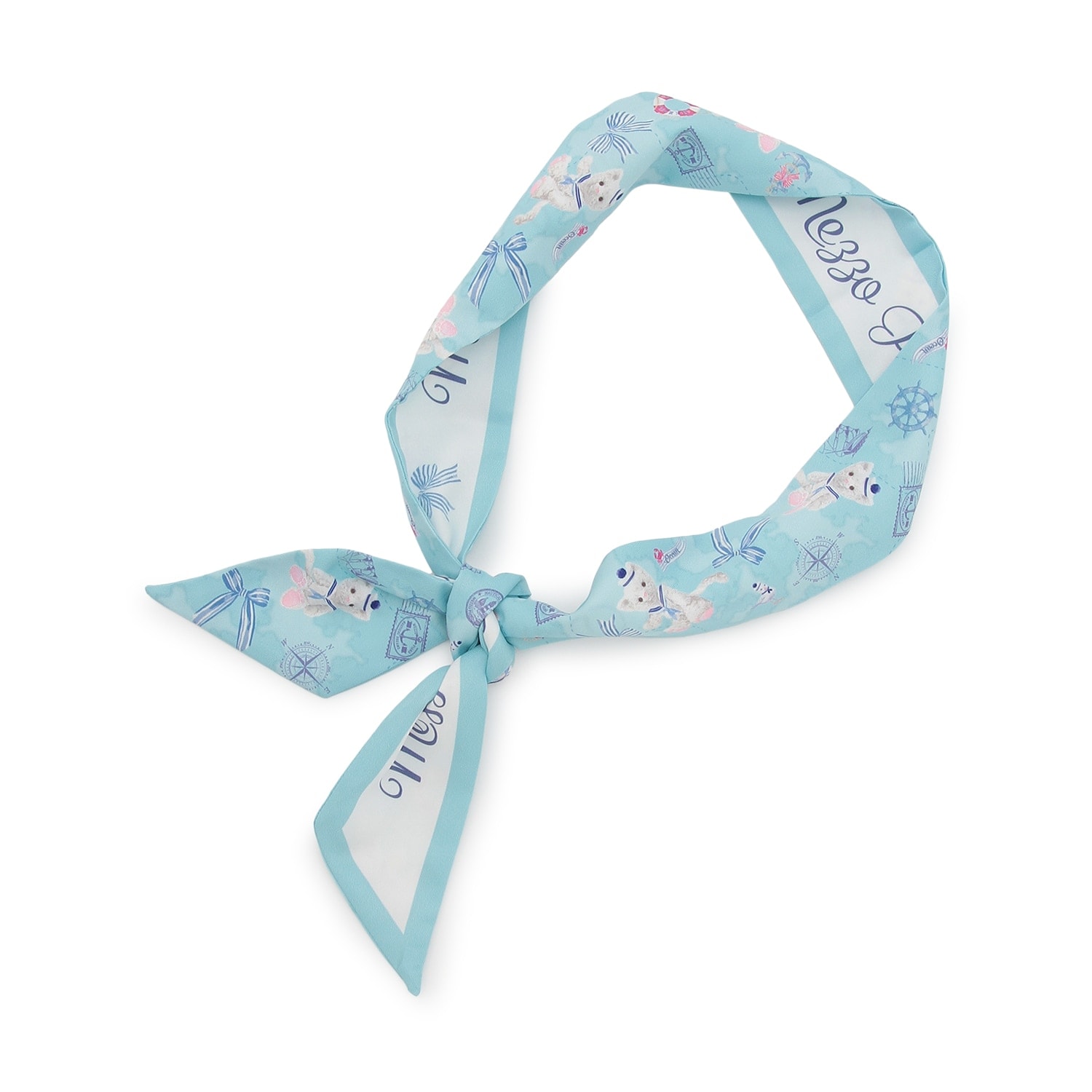 ウサギ・ネコ　航海柄　スカーフリボン