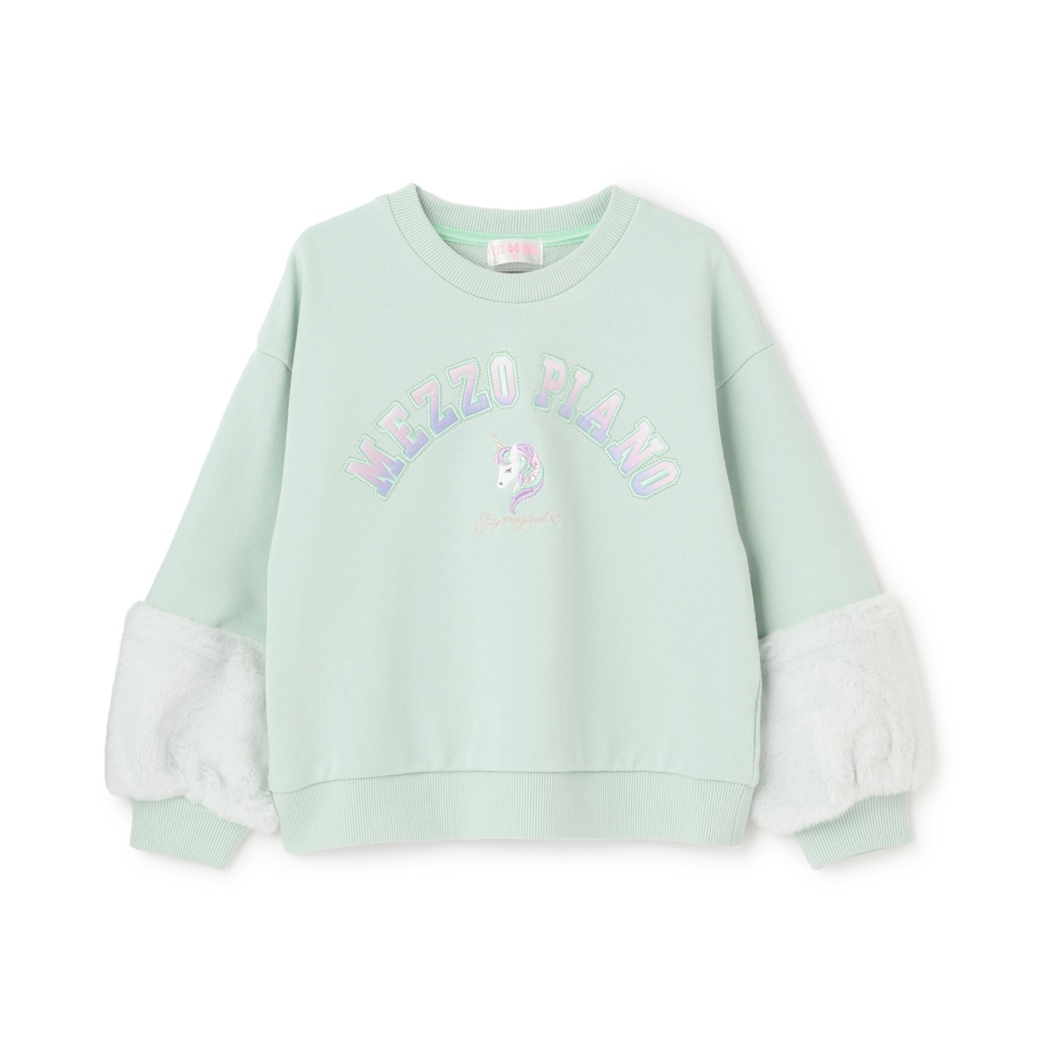 【人気商品再入荷】【直営店で取り扱い無し】どうぶつロゴ　ファー袖トレーナー