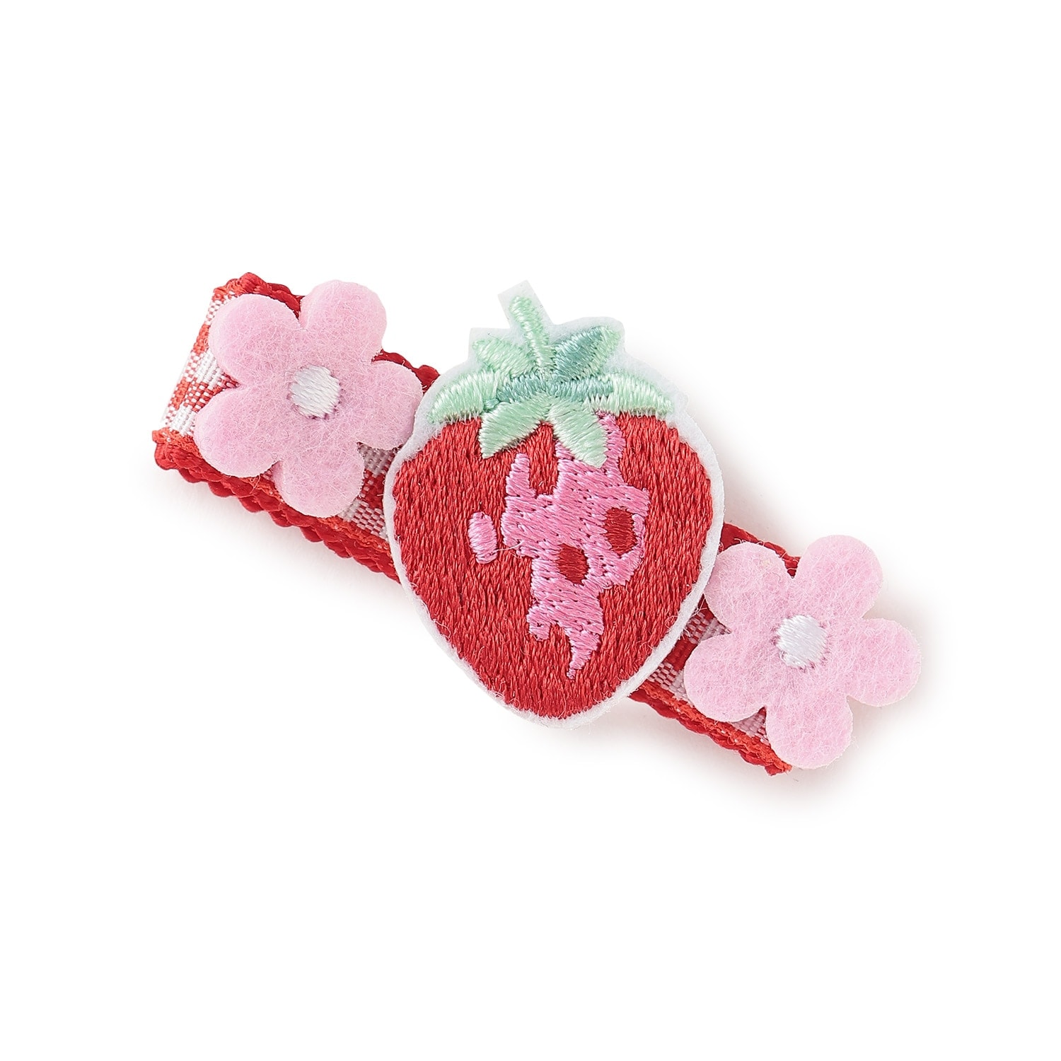 いちごワッペン ヘアクリップ