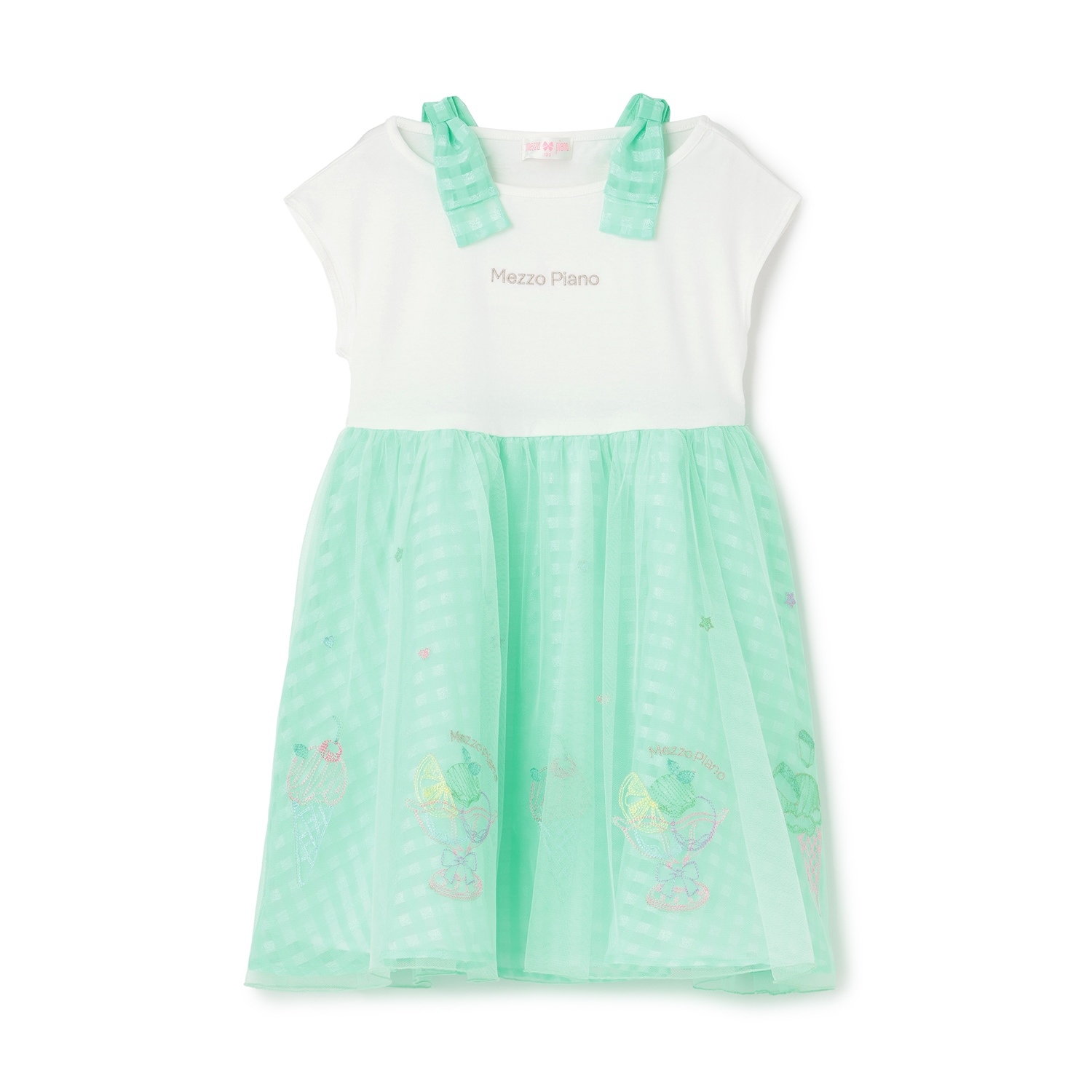 ☆彡シャーベット刺しゅう　ドッキングワンピース