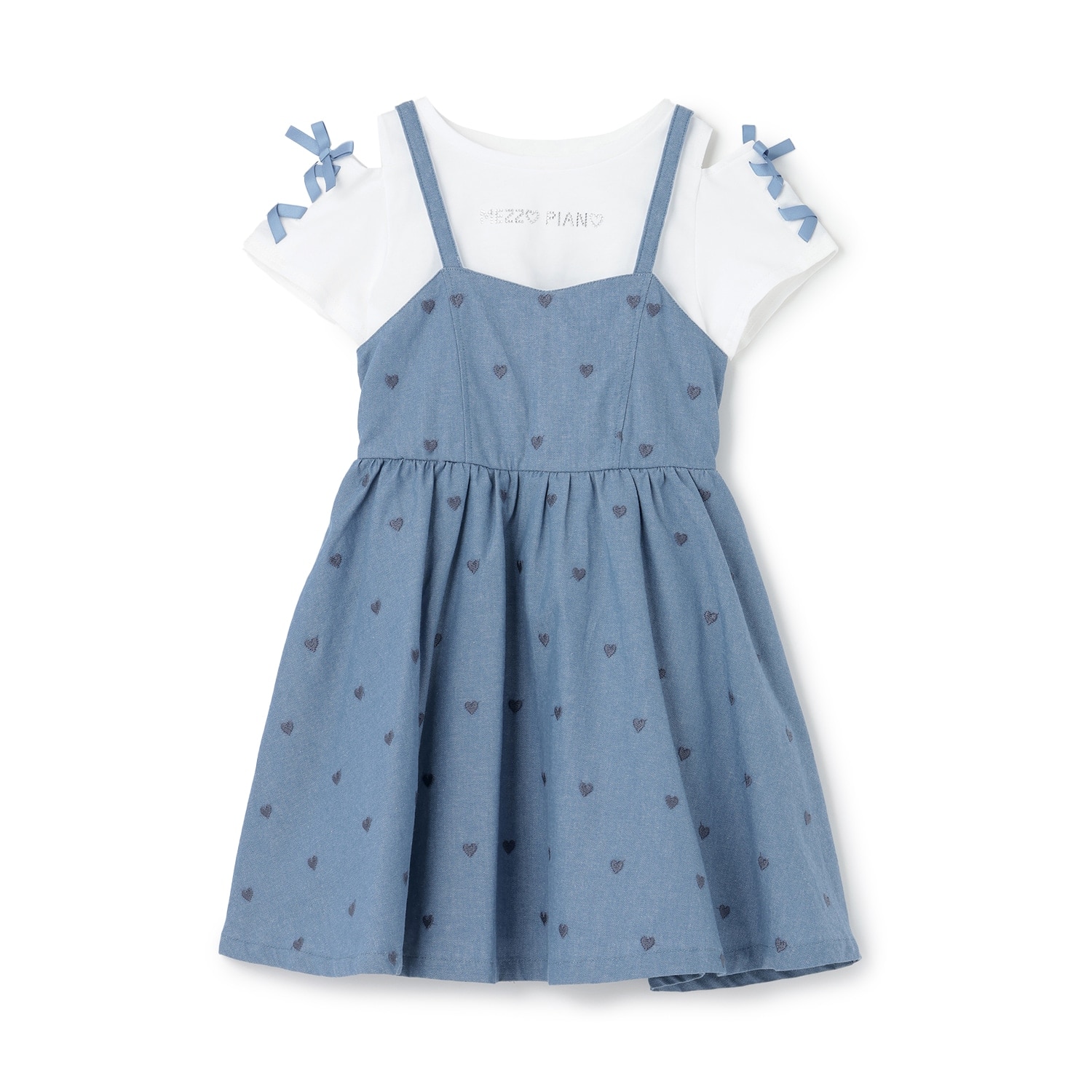 【人気商品再入荷】【直営店で取り扱い無し】肩開きTシャツ＆キャミワンピースセット