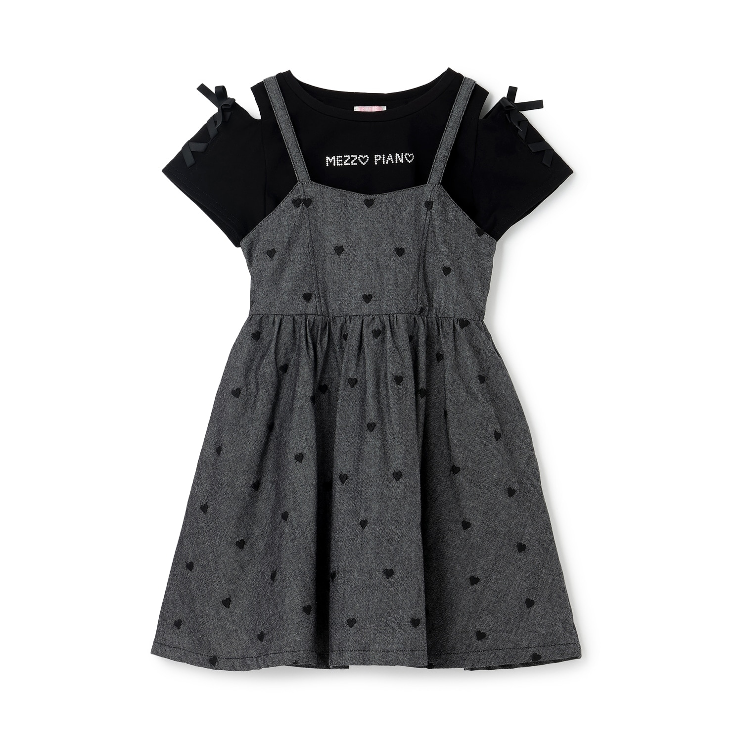 【人気商品再入荷】【直営店で取り扱い無し】肩開きTシャツ＆キャミワンピースセット