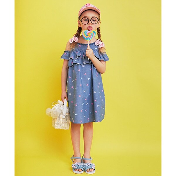 Narumiya Online ナルミヤ オンラインの公式通販サイトキャンディ柄発砲プリントワンピース 90 紺 キッズ