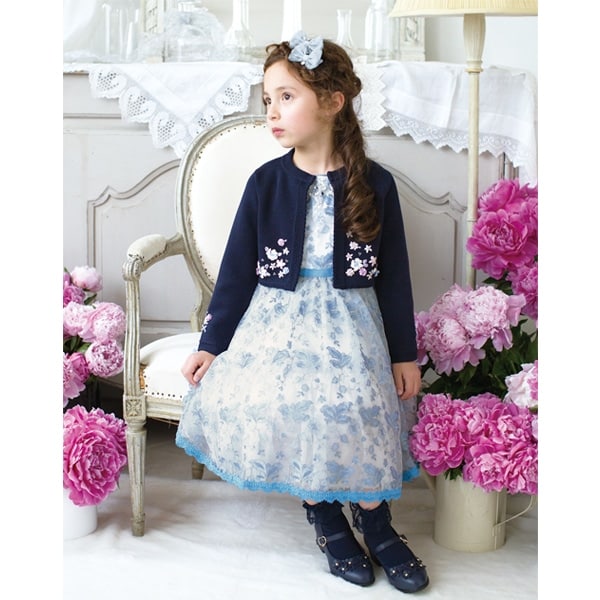 Narumiya Online ナルミヤ オンラインの公式通販サイト花刺しゅうワンピース 1 ブルー キッズ