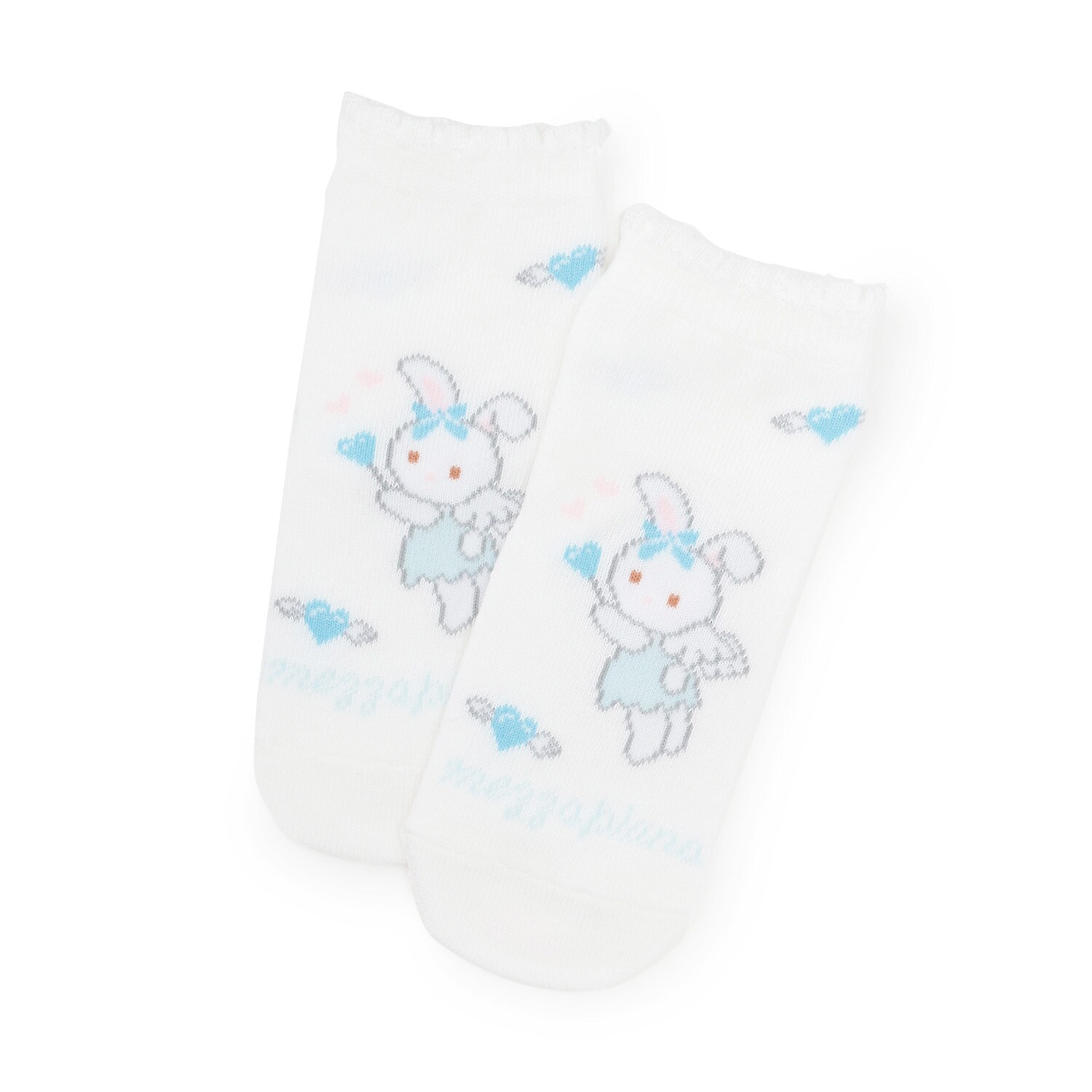うさぎ♡ エンジェルウサギ柄 ソックス(11-13cm ライト ピンク): 新生児