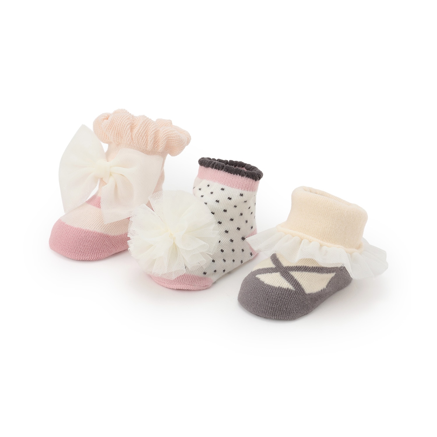 るんるんメゾピアノおまとめ３点セット ソックス3足セット(9-11cm ライト ピンク): 新生児 - ナルミヤ